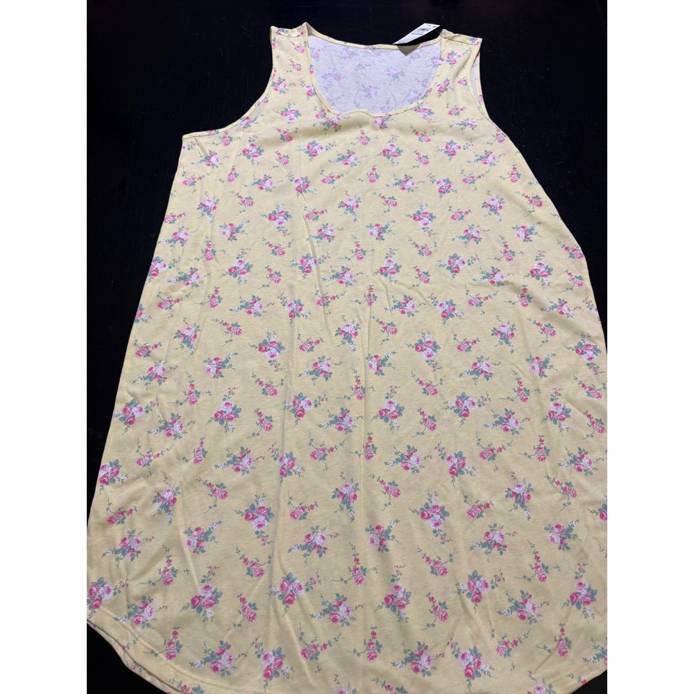 Charter Club Intimates Yellow Margaret Floral Sleeveless Nightgown XXL NWT